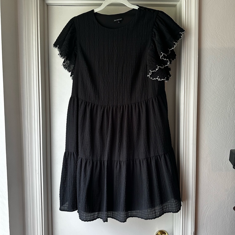 Who What Wear Babydoll Dress | Black and White | Size Small | EUC